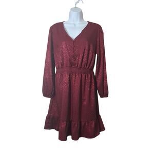 Millenium Shimmery Snakeskin Maroon Dress Size Medium
